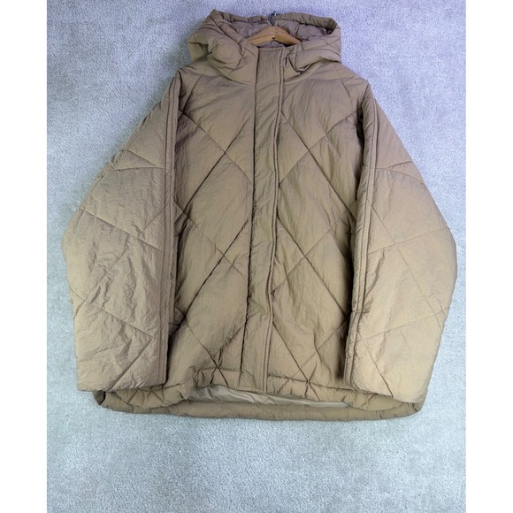 Madewell Jackets & Blazers - Madewell Holland Quilted Puffer Parka Womens XXL Toasted Sesame Tan Hooded Flaw
